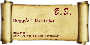 Bogyó Darinka névjegykártya